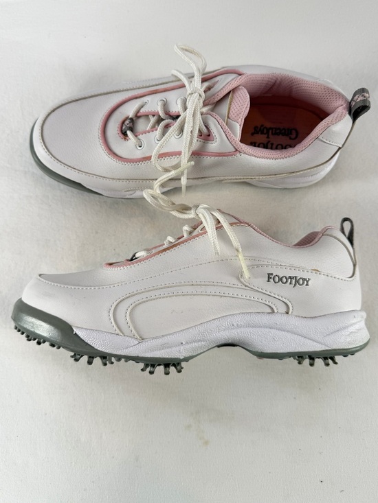 FootJoy Shoes - FootJoy GreenJoys Spiked Leather Golf Shoes in White Pink Size‎ 7